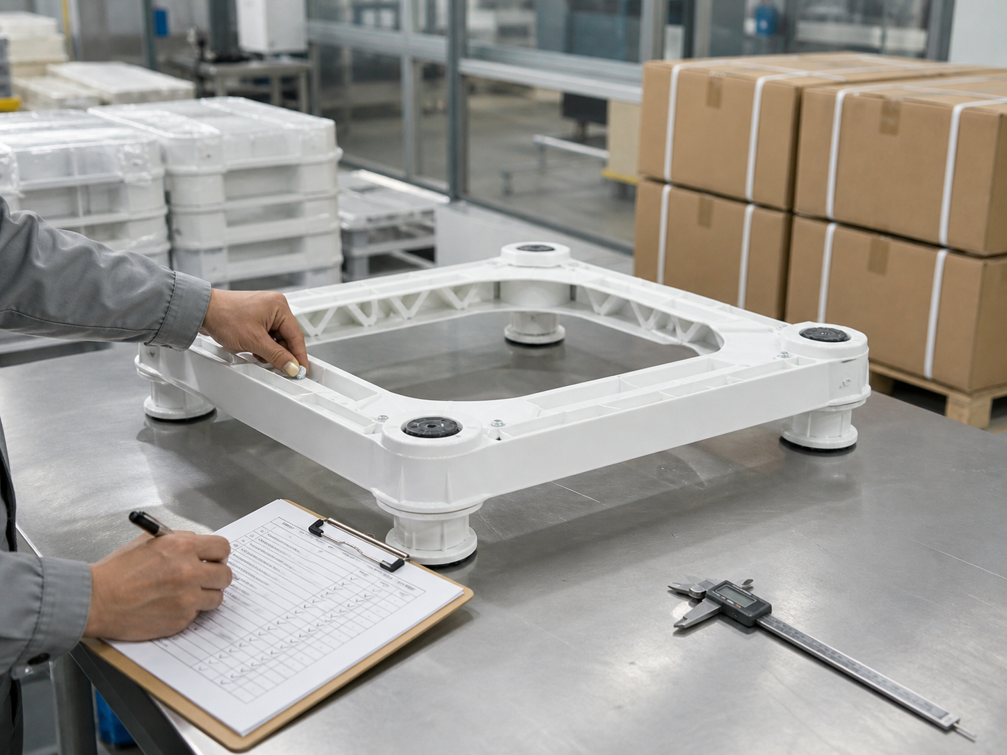 Appliance base quality inspection with export packing preparation
