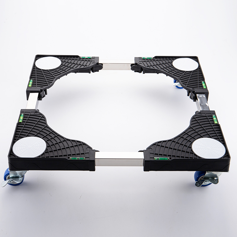Black four-wheel appliance base front view